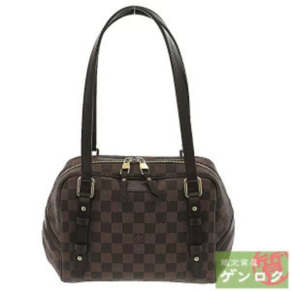 Louis Vuitton Damier Rivington Canvas Top Handle Bag Ebene Brown